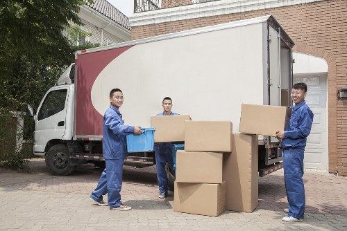 A local man and van vehicle loading items near Bankside riverside buildings