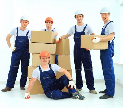 Household items and boxes ready for transport during a Bankside relocation