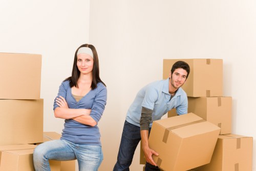 Careful boxing and labelling of household items in Bankside
