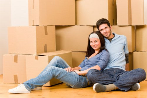 Professional movers loading items for a Bankside relocation