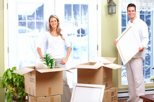 Apartment moving preparation in Bankside with labeled boxes